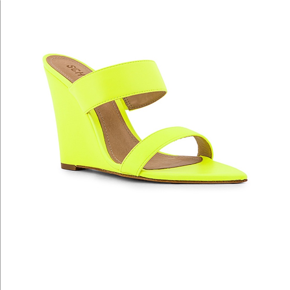 Schutz Soraya Wedge 8.5 Neon Yellow
